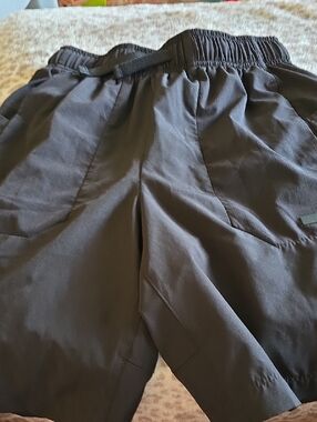 Athletic Works Black Training Shorts with Logo Tag